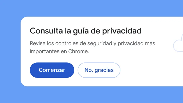 Un módulo aislado pregunta a los usuarios si quieren explorar la Guía de privacidad.