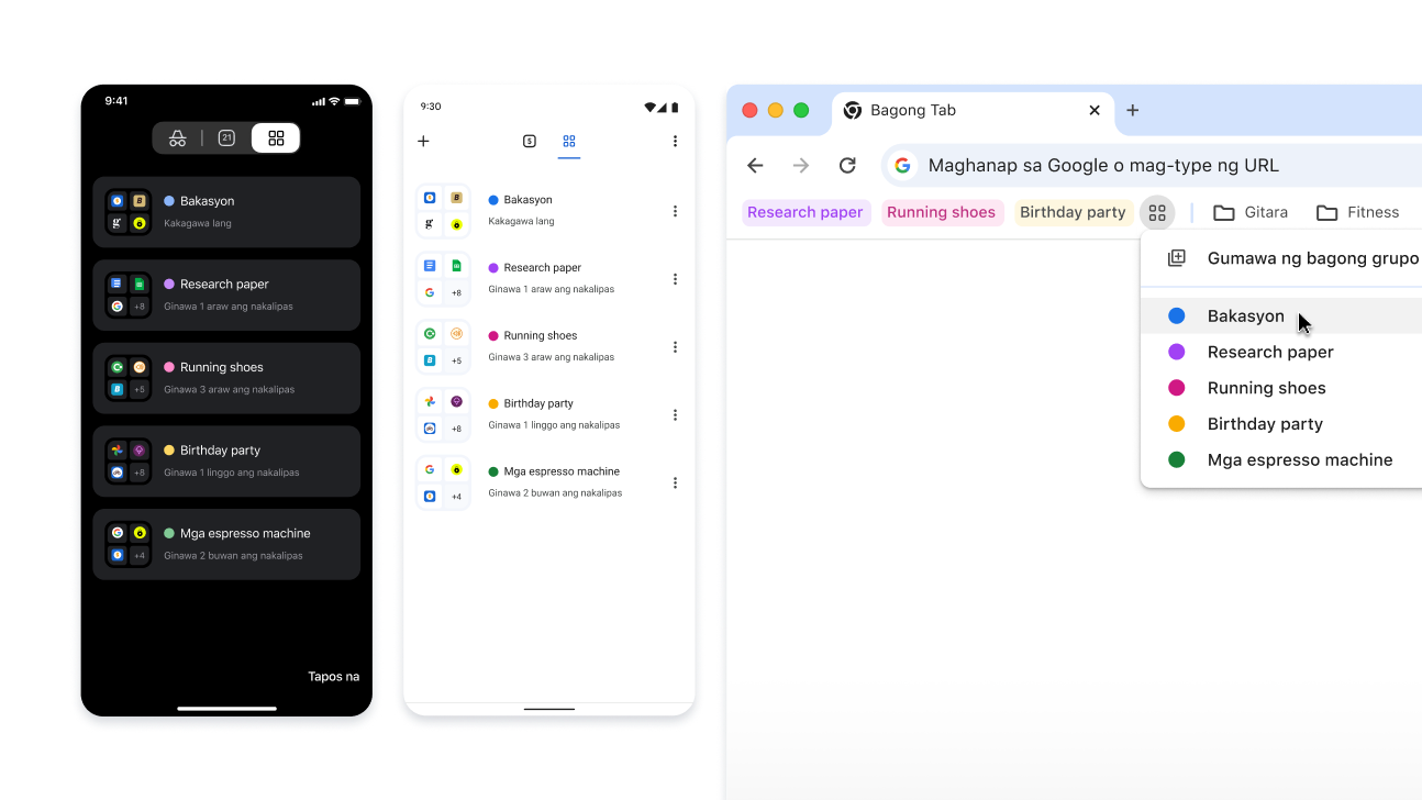Mga Grupo ng Tab sa lahat ng iOS, Android, at desktop device