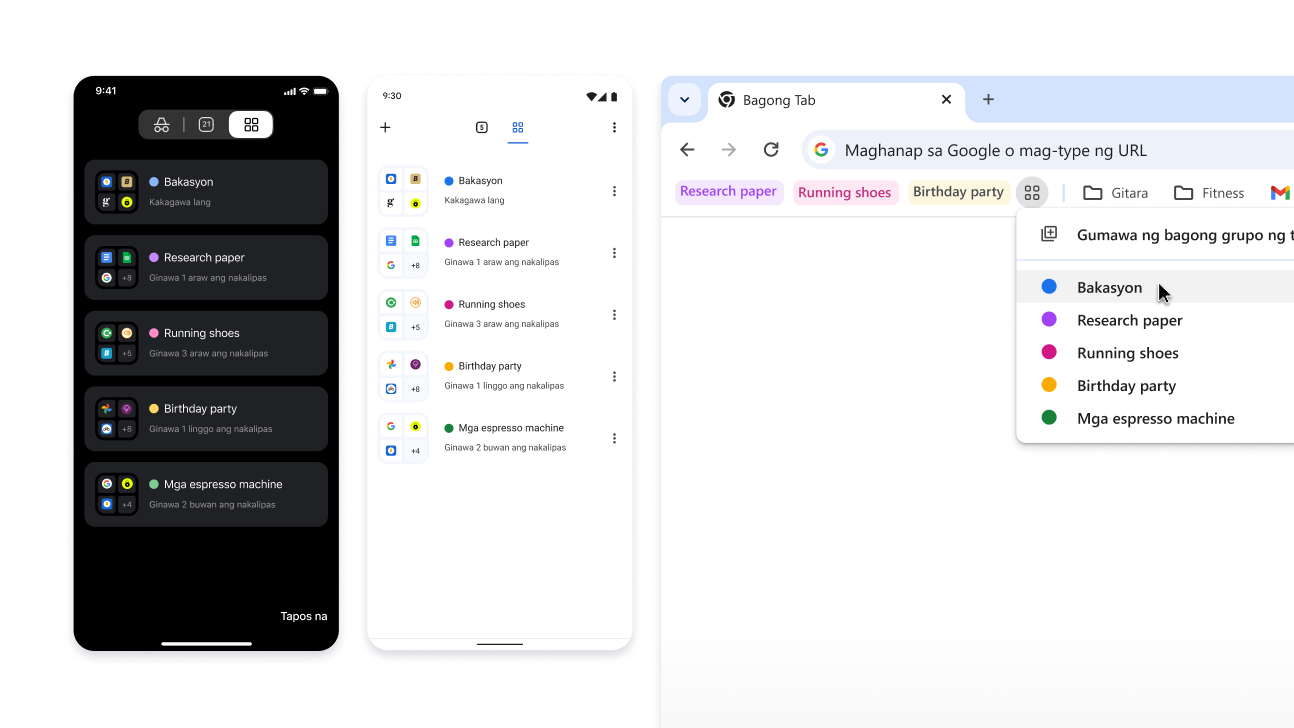 Mga Grupo ng Tab sa lahat ng iOS, Android, at desktop device
